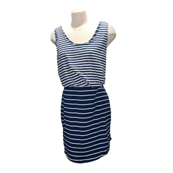 Jessica Simpson Blue & White Striped Sleeveless Tank Dress Large Racerback Casua - Picture 6 of 13